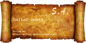 Sallai Anett névjegykártya